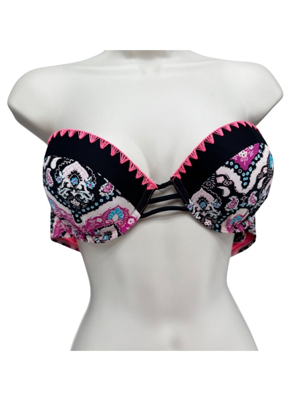Collections by Catalina Strapless Bikini Top Womens Multicolor Paisley Size L